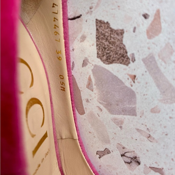 Gucci Pink Velvet Heels 474467  39  0 5 M - Picture 8 of 13